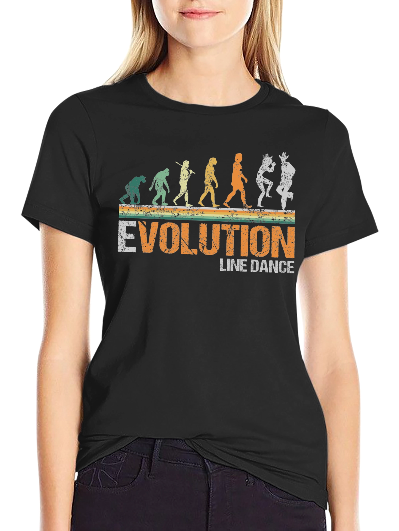 Evolution of Line Dance Black T-Shirt