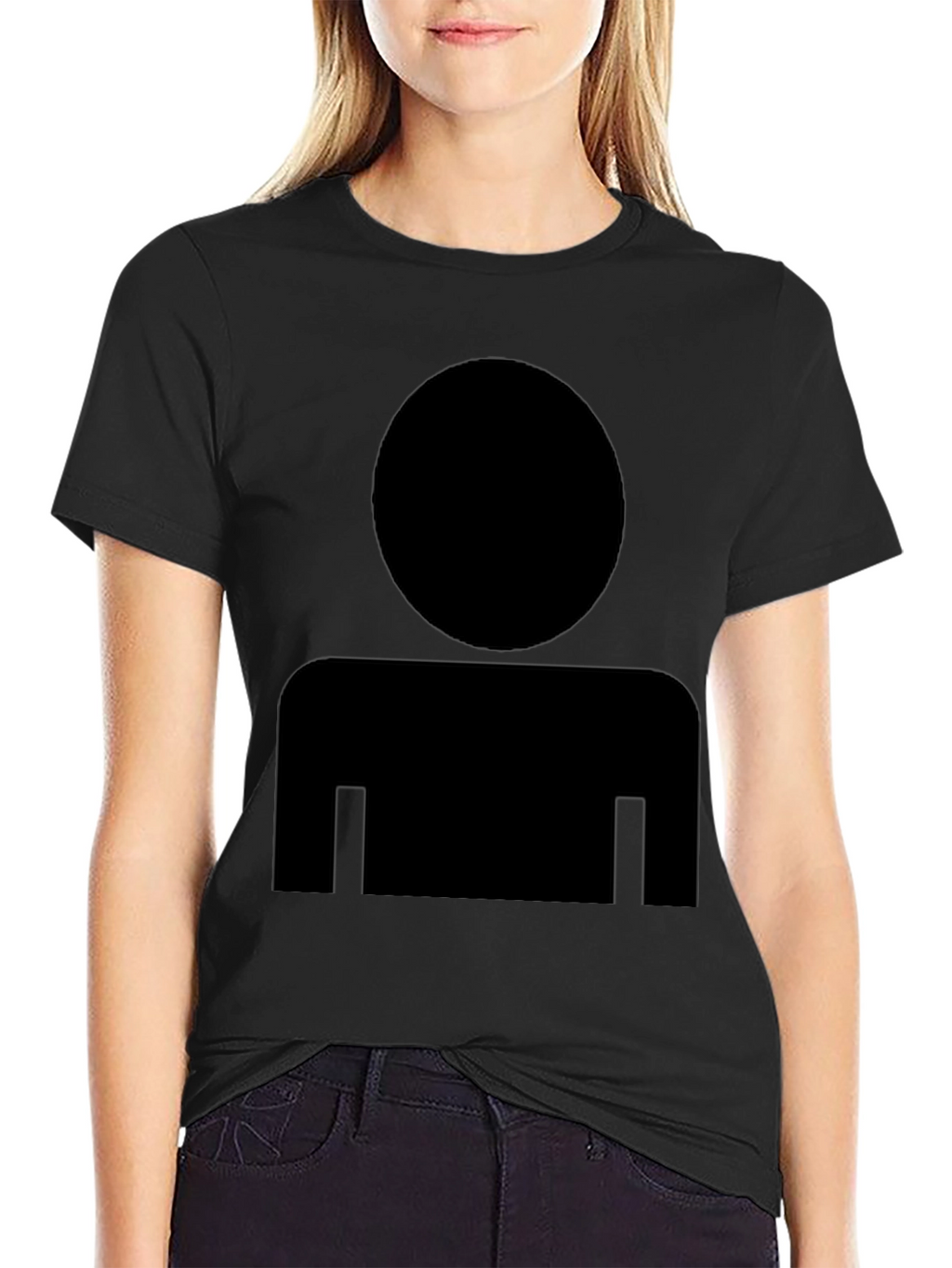 Mens Black T-Shirt with Generic Person Icon