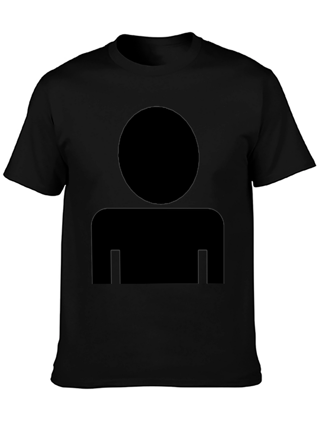 Mens Black T-Shirt with Generic Person Icon