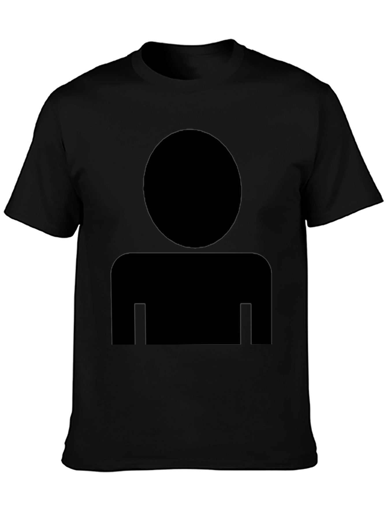Mens Black T-Shirt with Generic Person Icon
