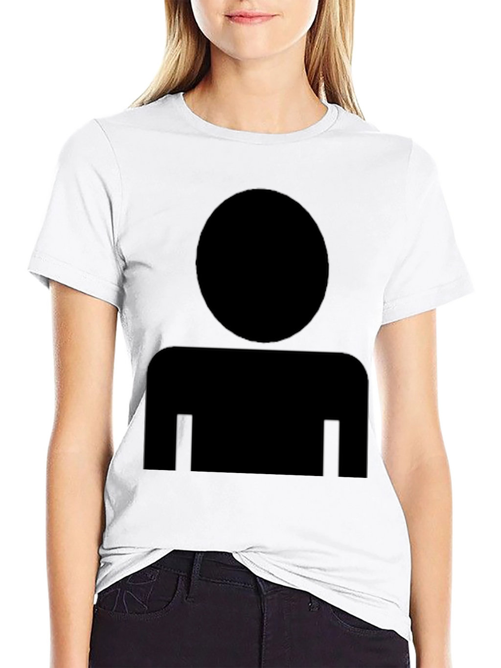 Mens Black T-Shirt with Generic Person Icon