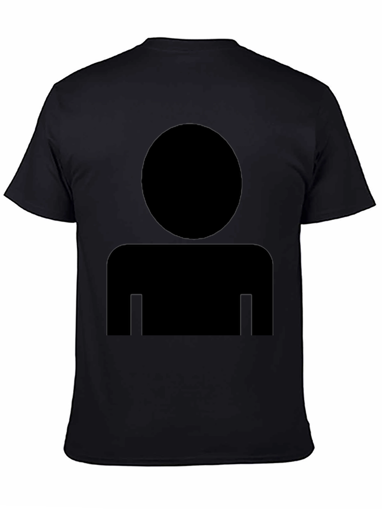 Mens Black T-Shirt with Generic Person Icon