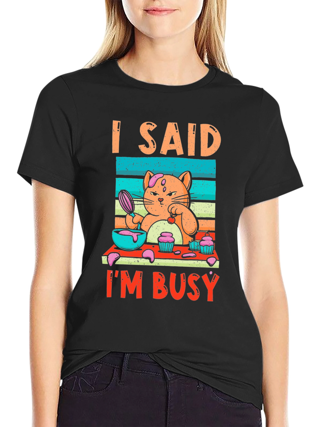 I Said Im Busy Cat Baking T-Shirt