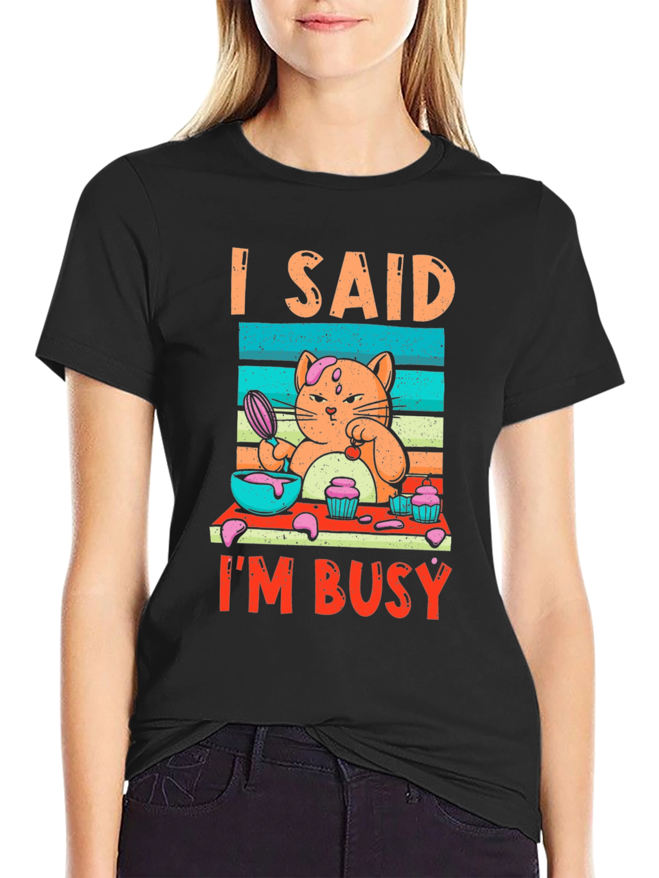 I Said Im Busy Cat Baking T-Shirt