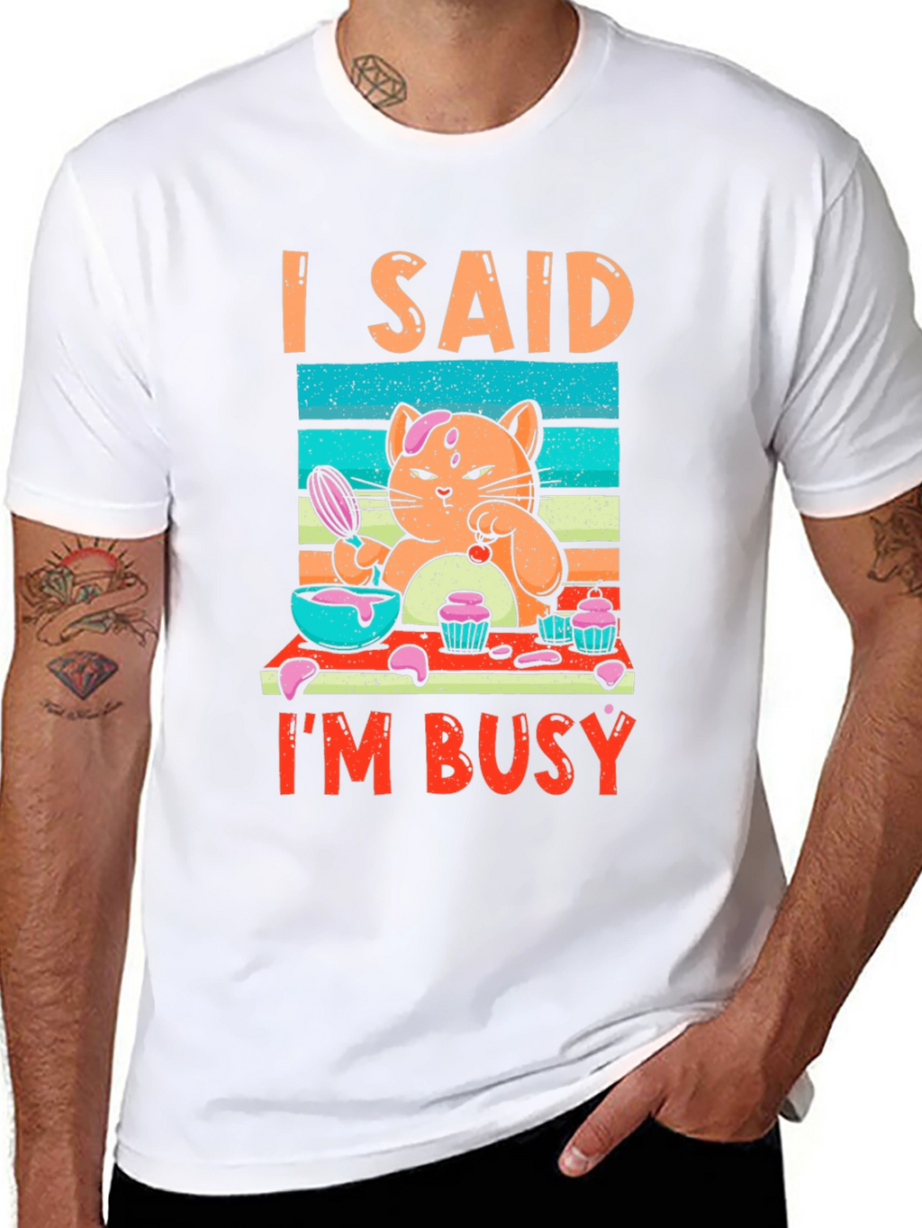 I Said Im Busy Cat Baking T-Shirt
