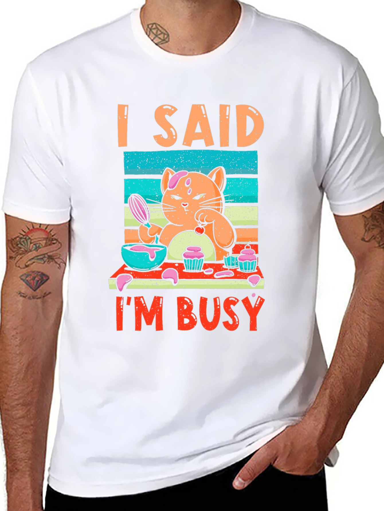 I Said Im Busy Cat Baking T-Shirt