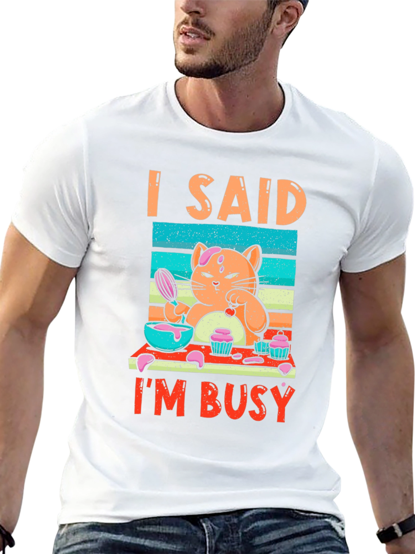 I Said Im Busy Cat Baking T-Shirt
