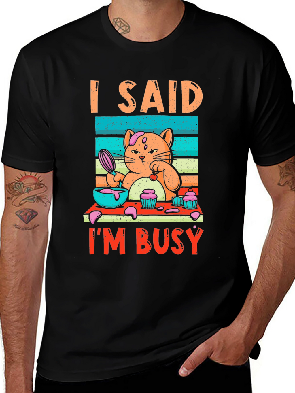 I Said Im Busy Cat Baking T-Shirt