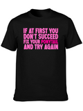Funny Ponytail Fix T-Shirt - Black
