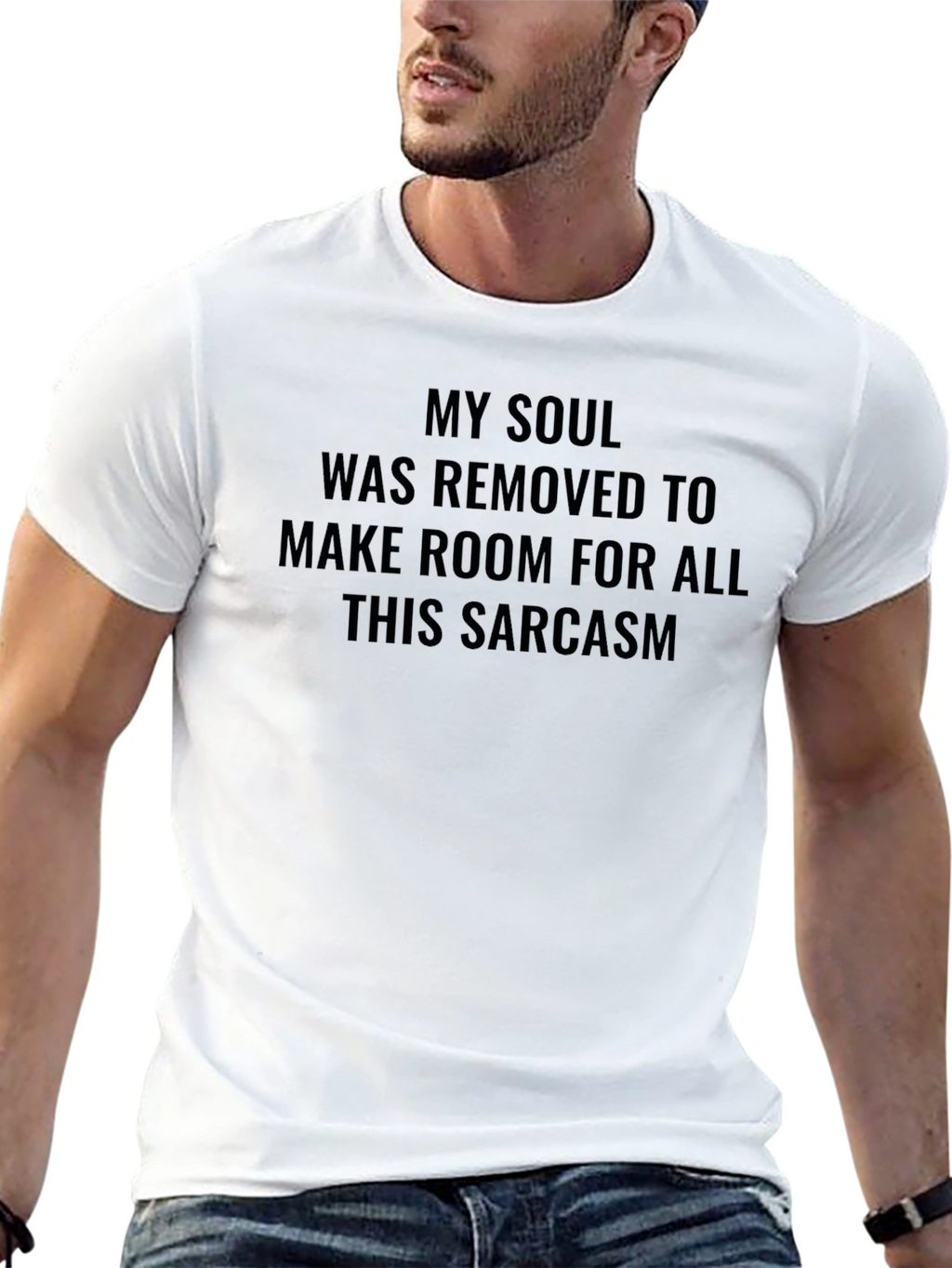 Sarcastic Soul Graphic Mens Black T-Shirt