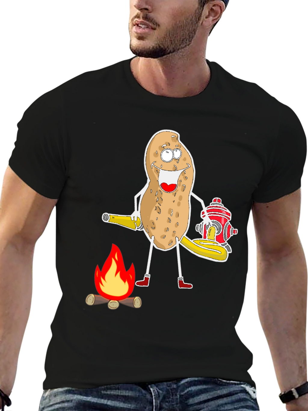 Funny Potato Firefighter T-Shirt
