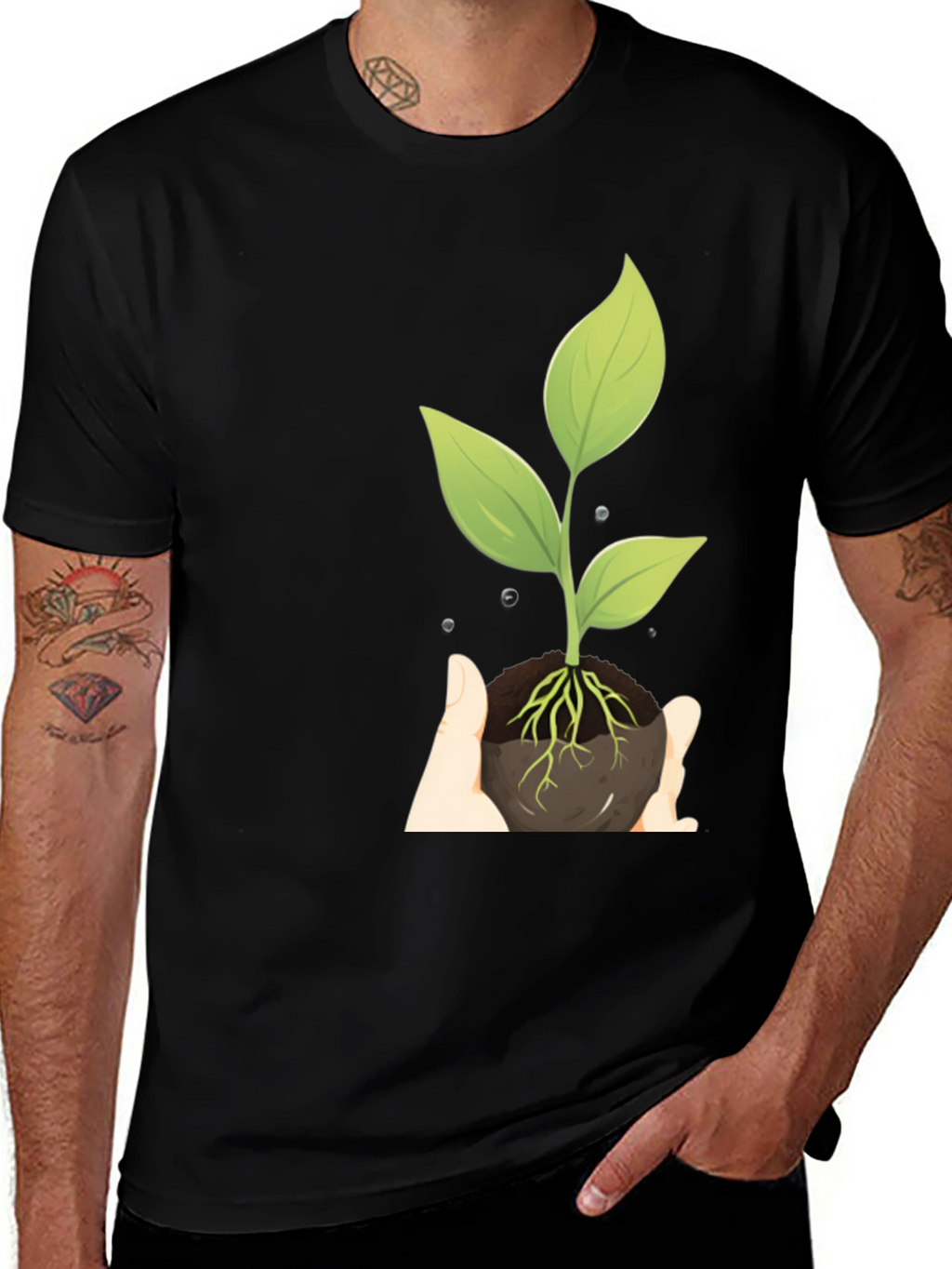 Natures Embrace Graphic Tee - Black Cotton Shirt