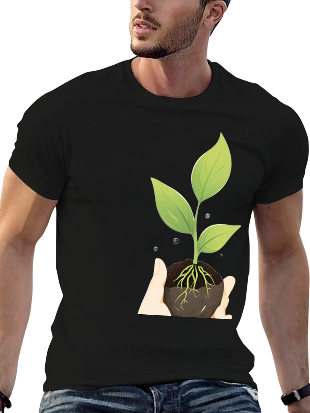 Natures Embrace Graphic Tee - Black Cotton Shirt
