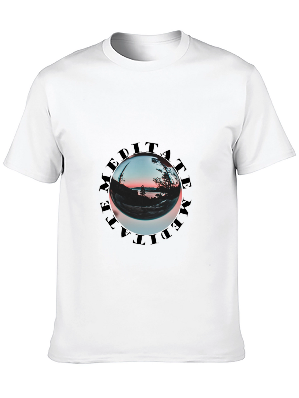 Meditate Graphic Print Black T-Shirt