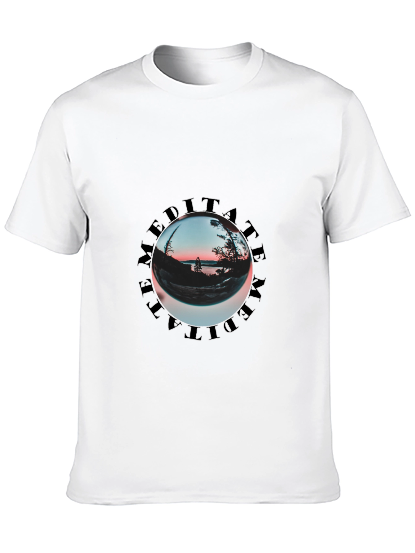 Meditate Graphic Print Black T-Shirt