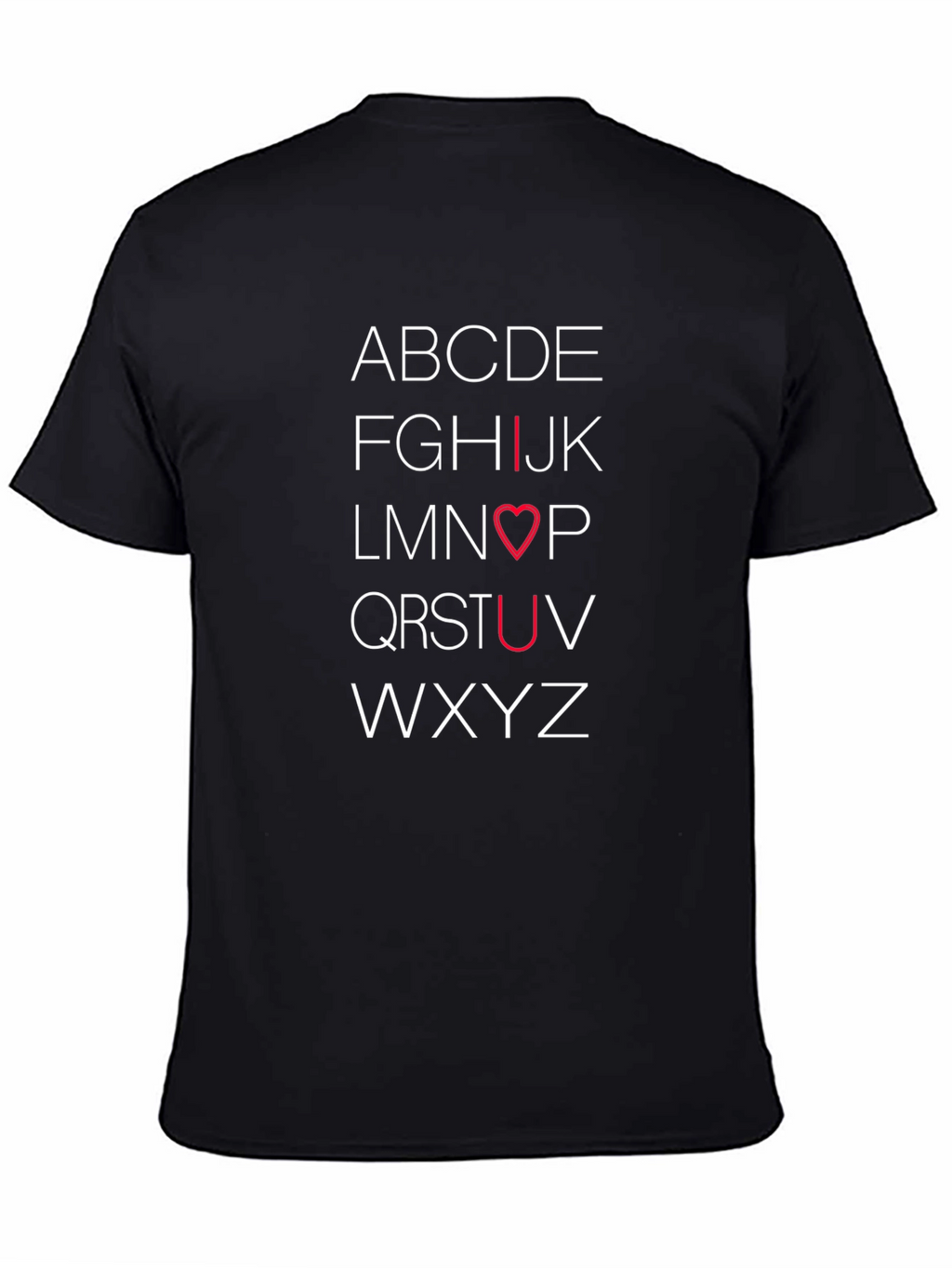 Alphabet Love T-Shirt - I Heart U Design