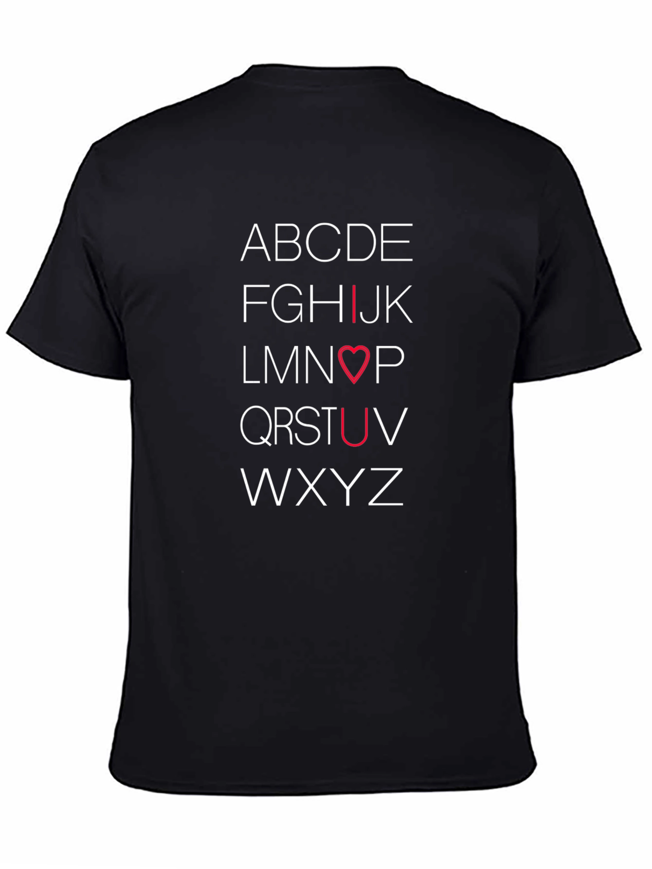 Alphabet Love T-Shirt - I Heart U Design
