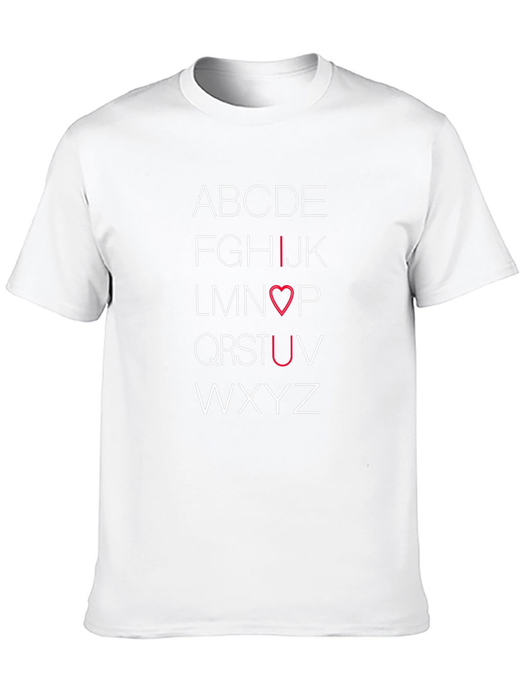 Alphabet Love T-Shirt - I Heart U Design