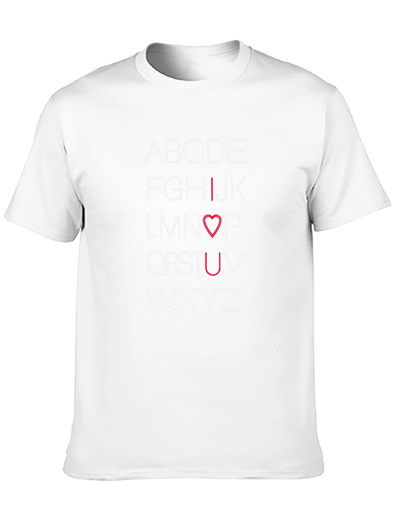 Alphabet Love T-Shirt - I Heart U Design