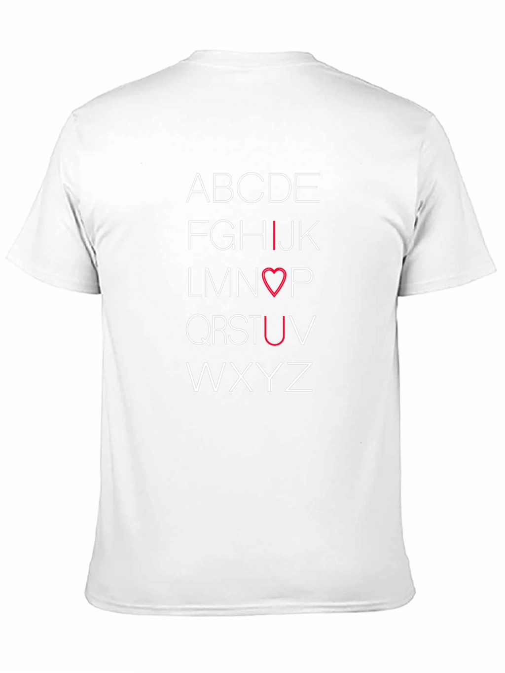 Alphabet Love T-Shirt - I Heart U Design