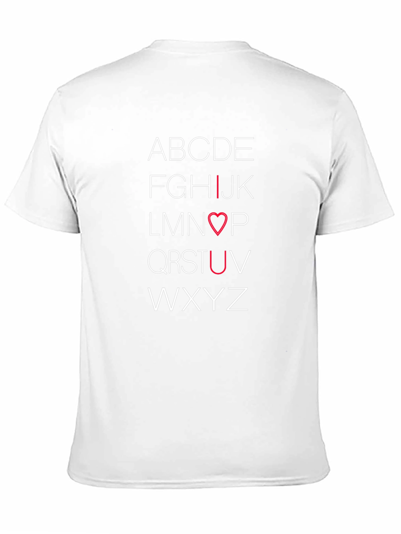 Alphabet Love T-Shirt - I Heart U Design