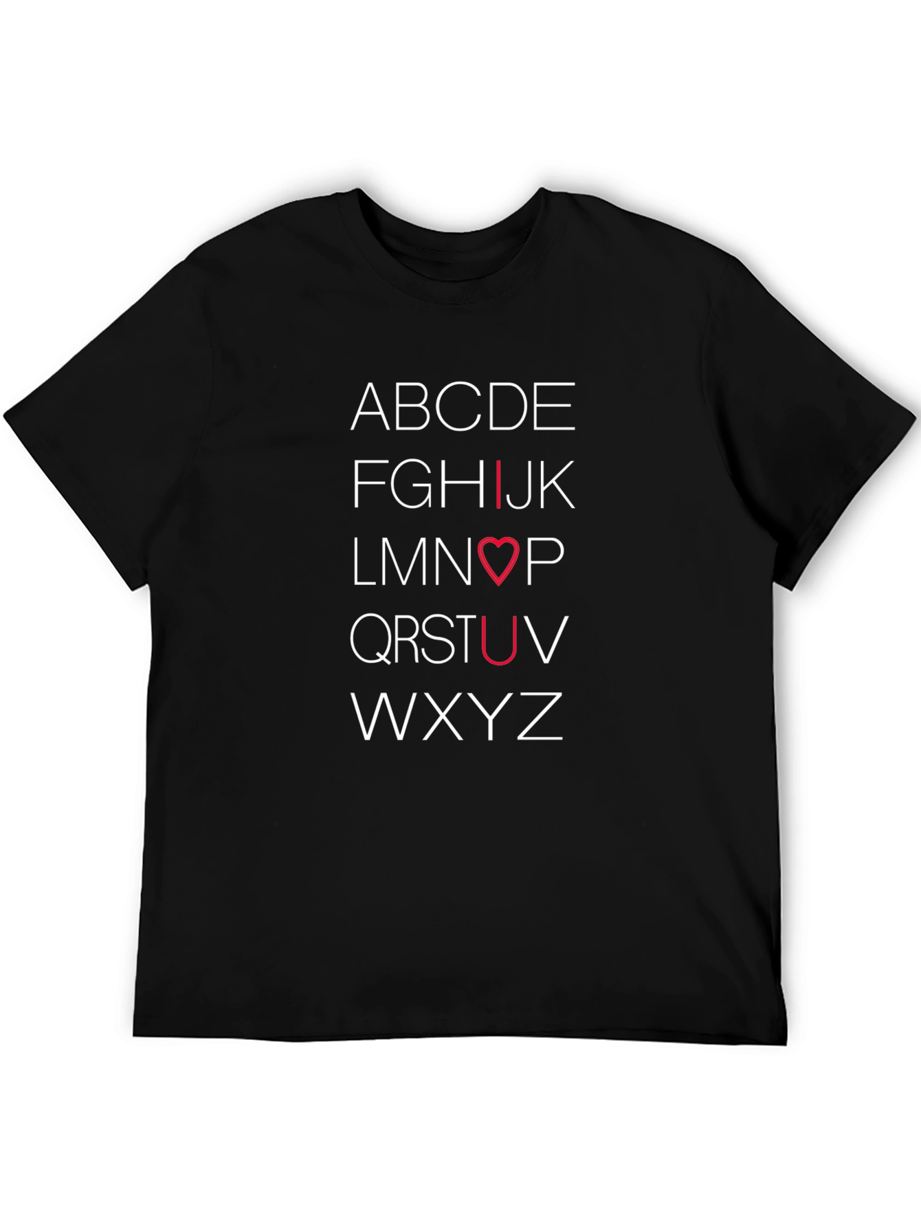 Alphabet Love T-Shirt - I Heart U Design