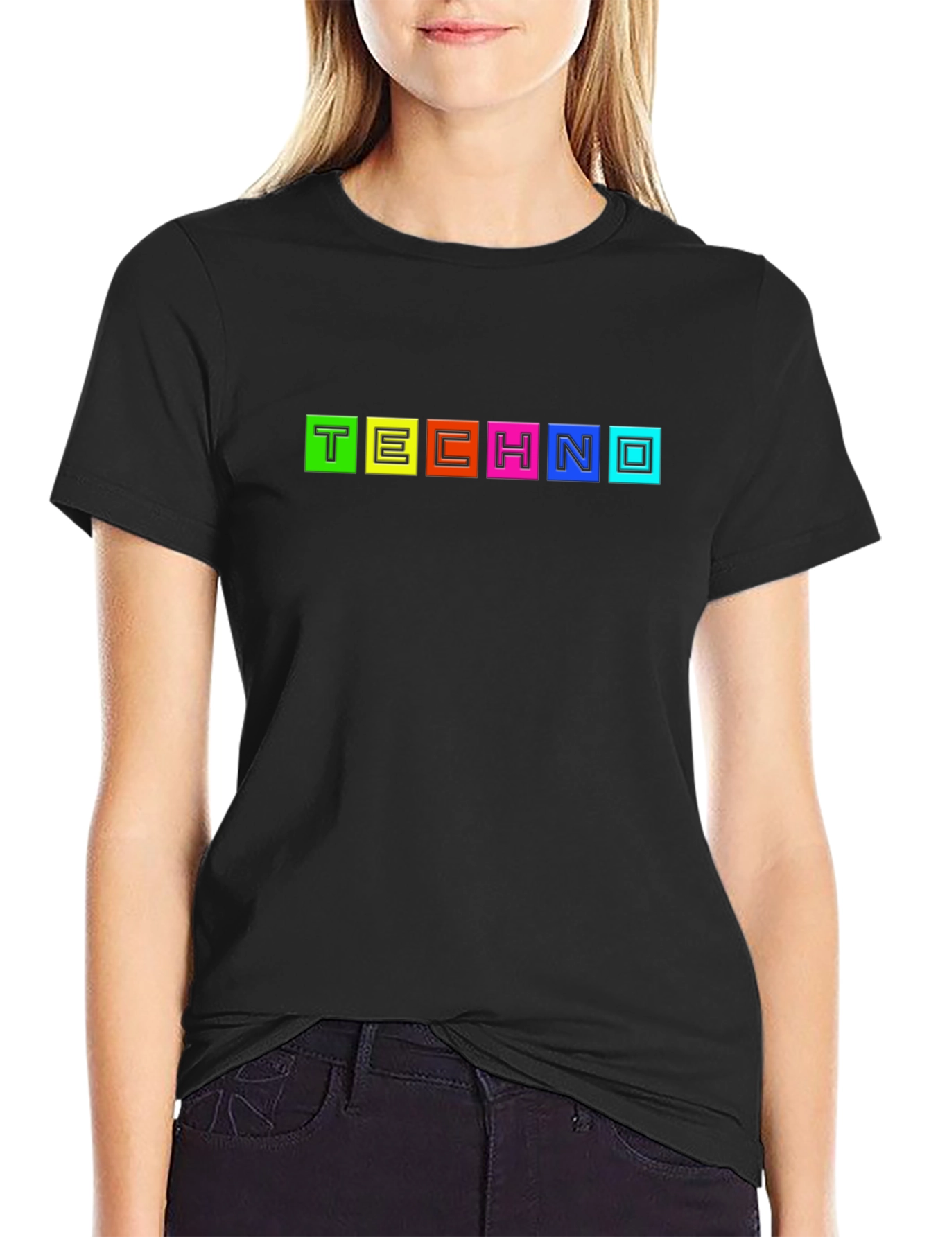 Retro Techno Graphic T-Shirt - Bold Colorful & Stylish