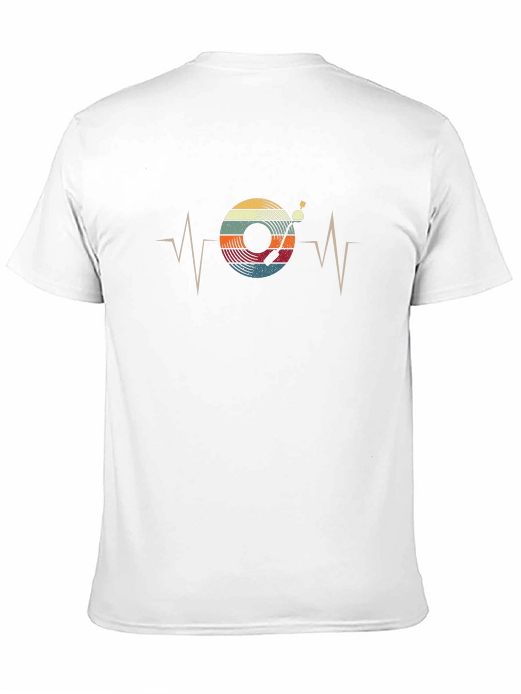 Retro Vinyl Record Heartbeat Graphic T-Shirt