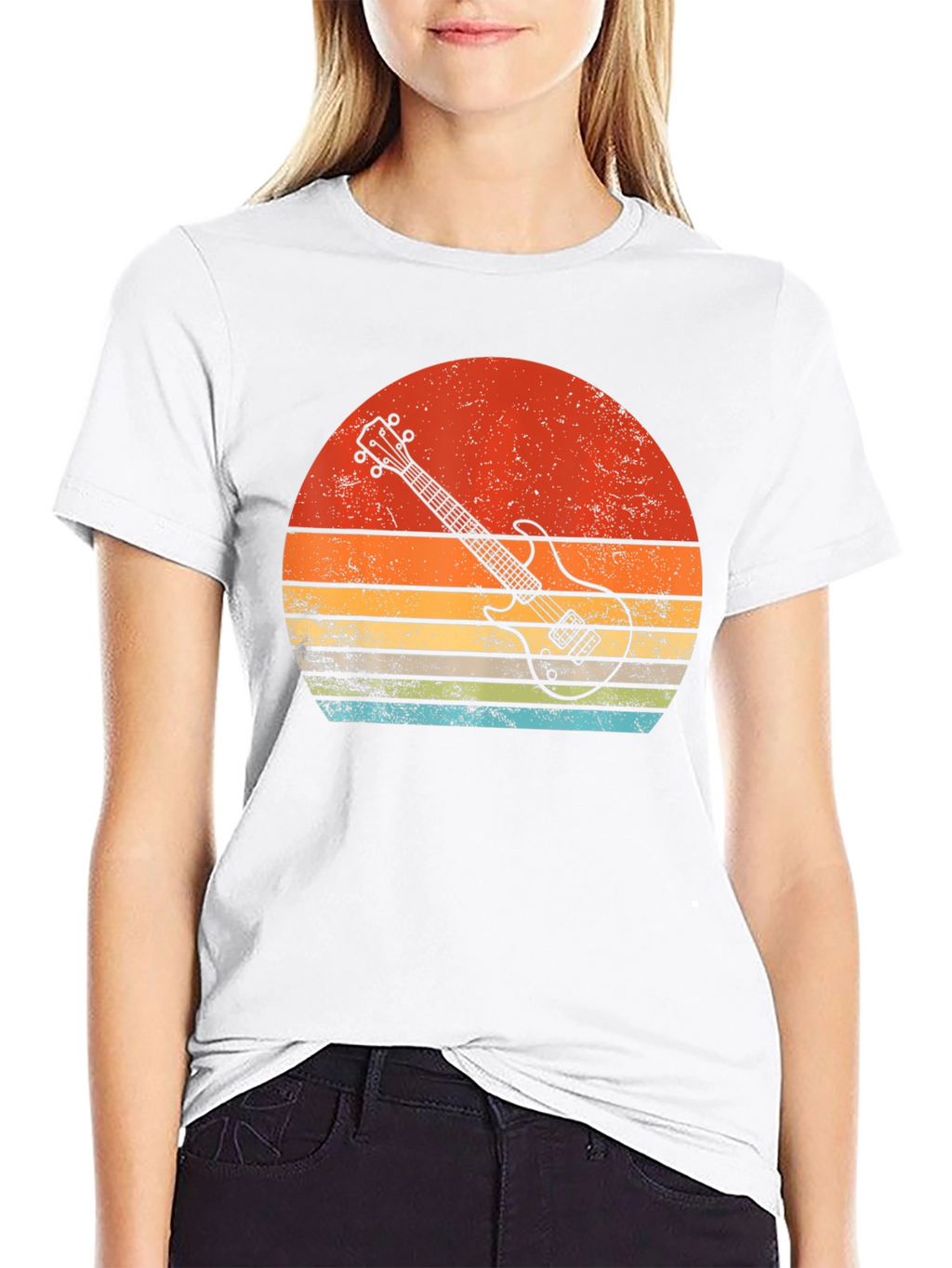 Retro Guitar Sunset Graphic Tee