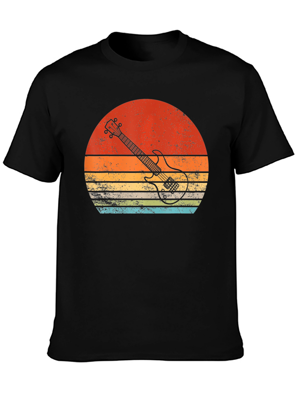 Retro Guitar Sunset Graphic Tee