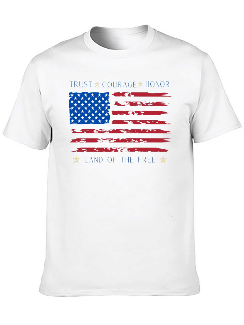 Patriotic USA Flag T-Shirt - Trust Courage Honor