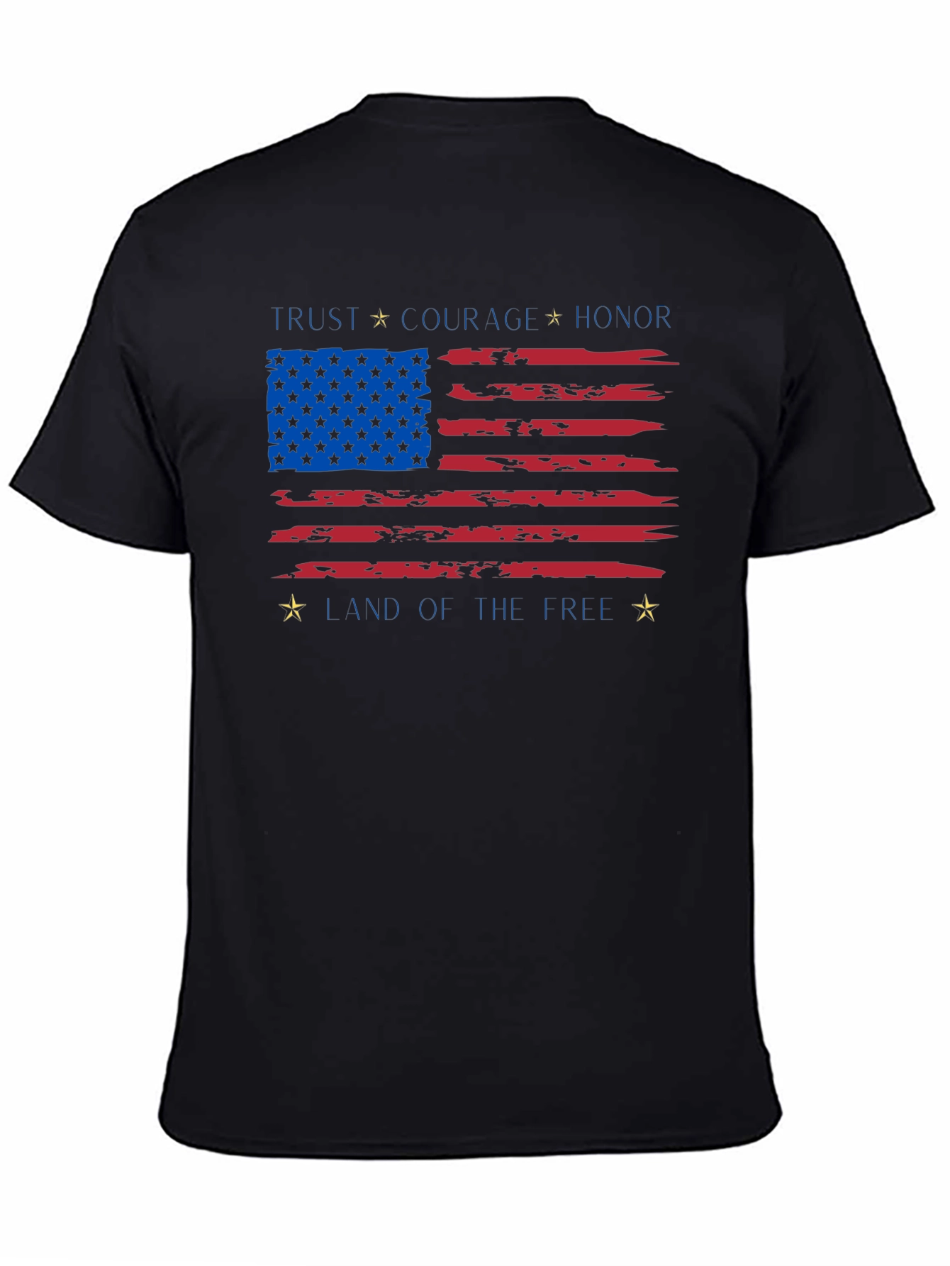 Patriotic USA Flag T-Shirt - Trust Courage Honor