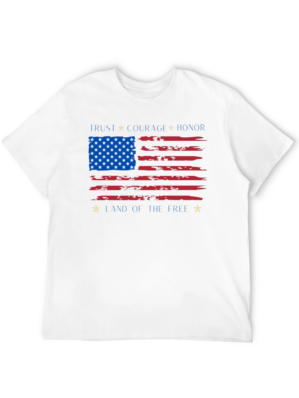 Patriotic USA Flag T-Shirt - Trust Courage Honor