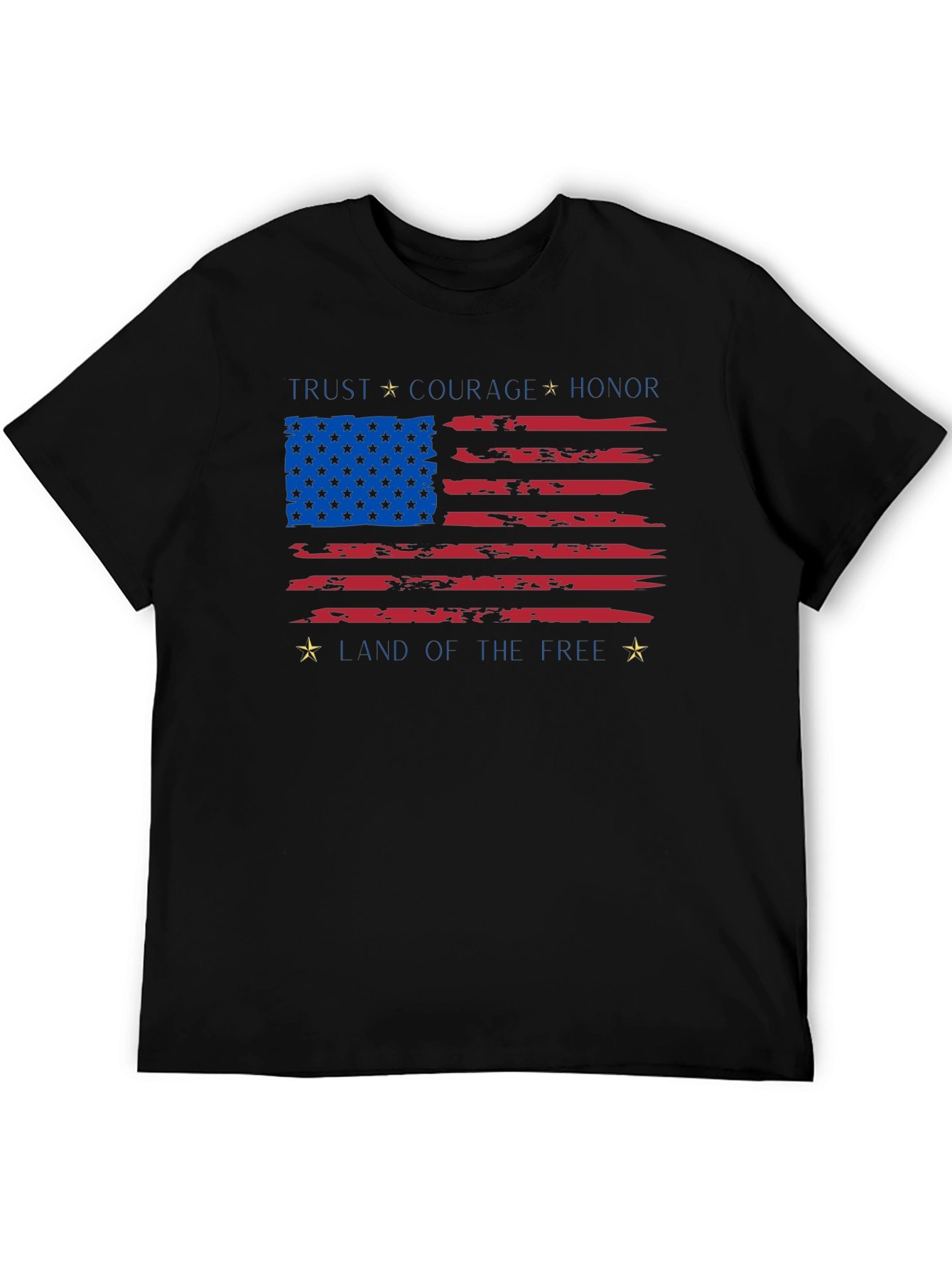 Patriotic USA Flag T-Shirt - Trust Courage Honor