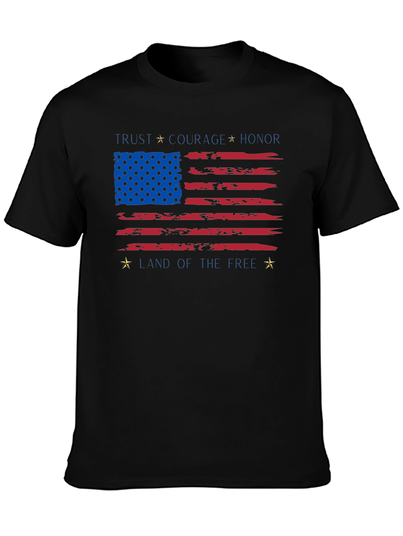 Patriotic USA Flag T-Shirt - Trust Courage Honor