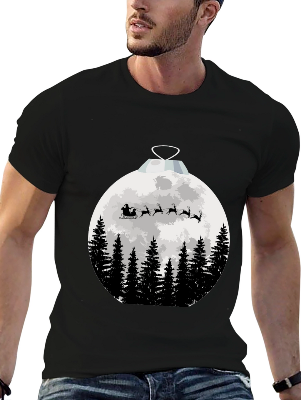 Santas Sleigh Christmas Ornament T-Shirt