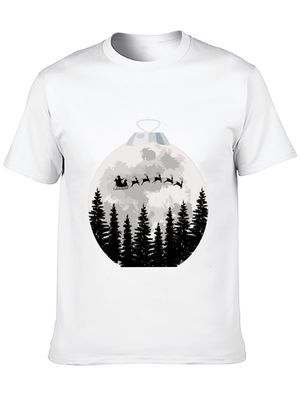 Santas Sleigh Christmas Ornament T-Shirt