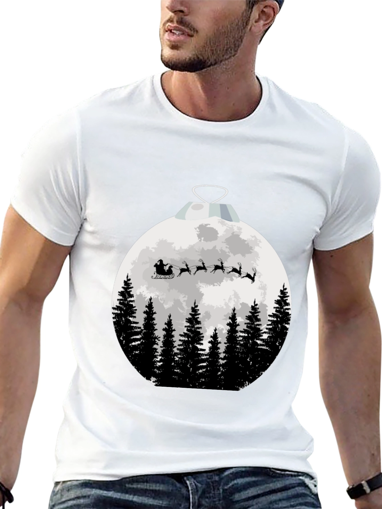 Santas Sleigh Christmas Ornament T-Shirt