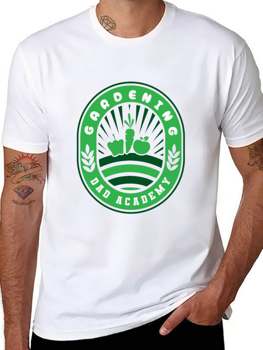 Gardening Dad Academy T-Shirt - Black Fun Design