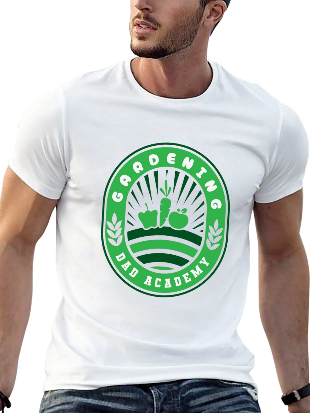 Gardening Dad Academy T-Shirt - Black Fun Design