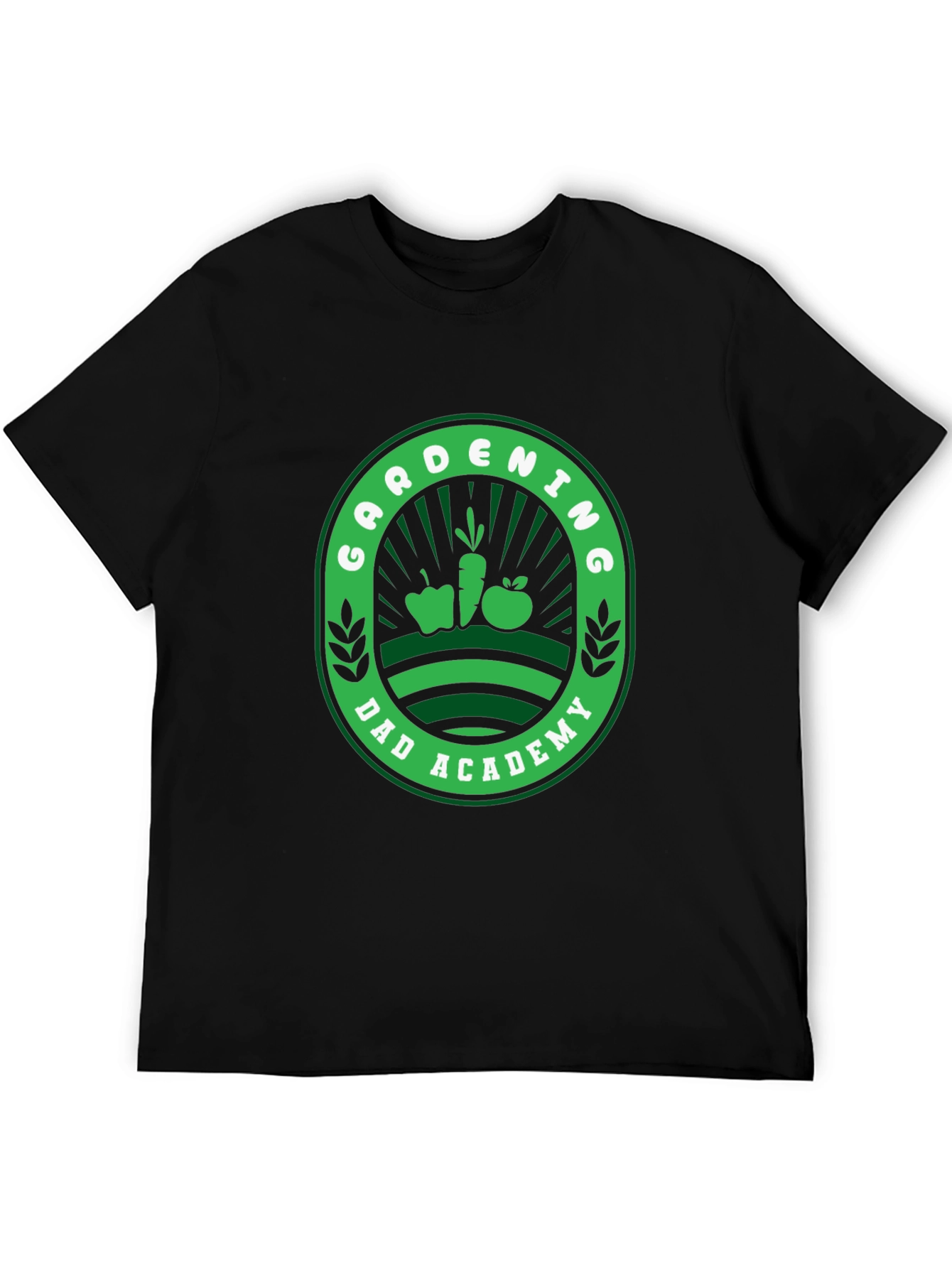 Gardening Dad Academy T-Shirt - Black Fun Design