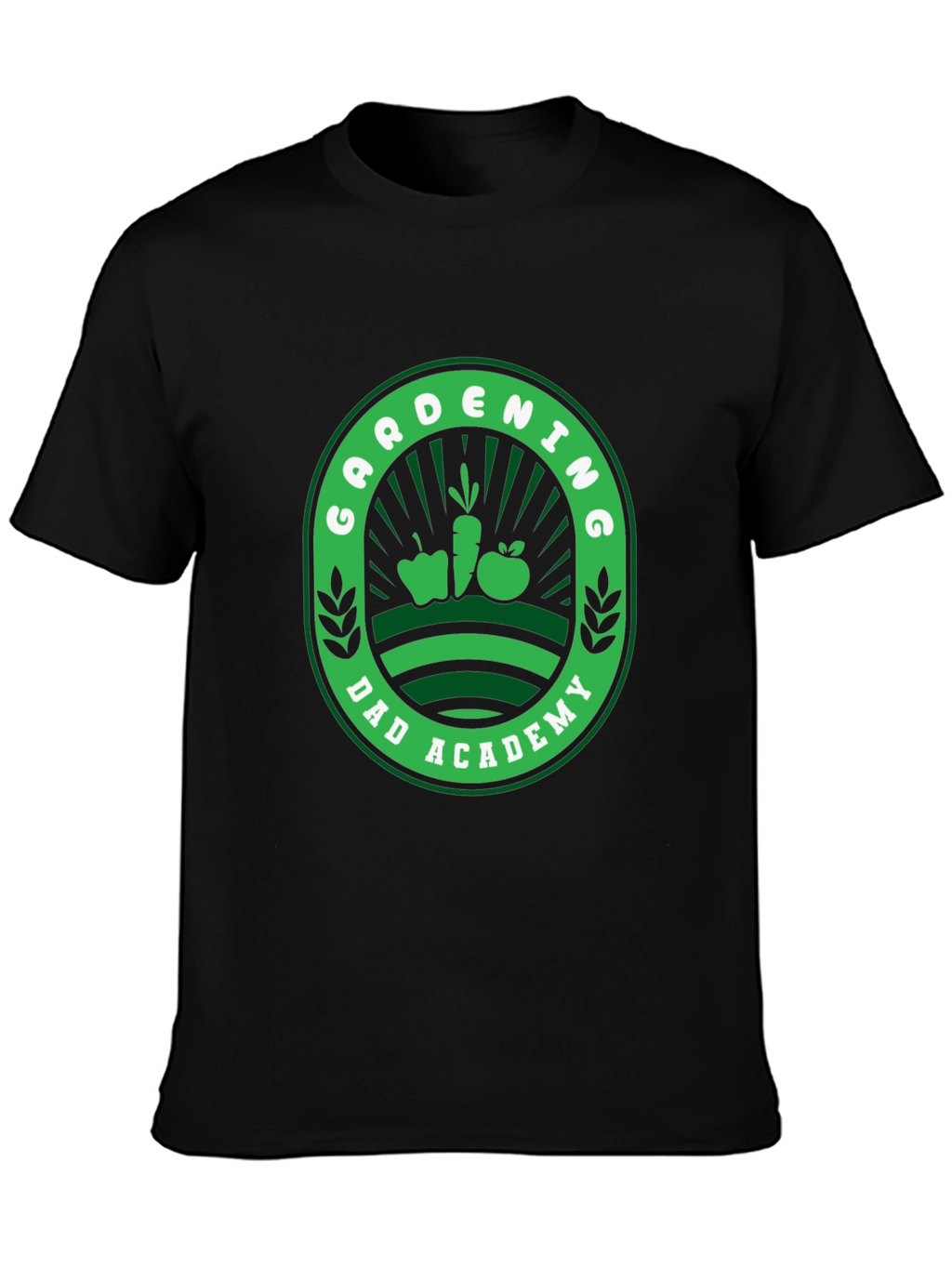 Gardening Dad Academy T-Shirt - Black Fun Design