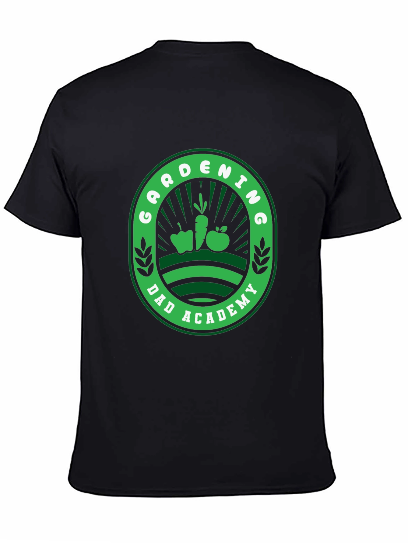 Gardening Dad Academy T-Shirt - Black Fun Design
