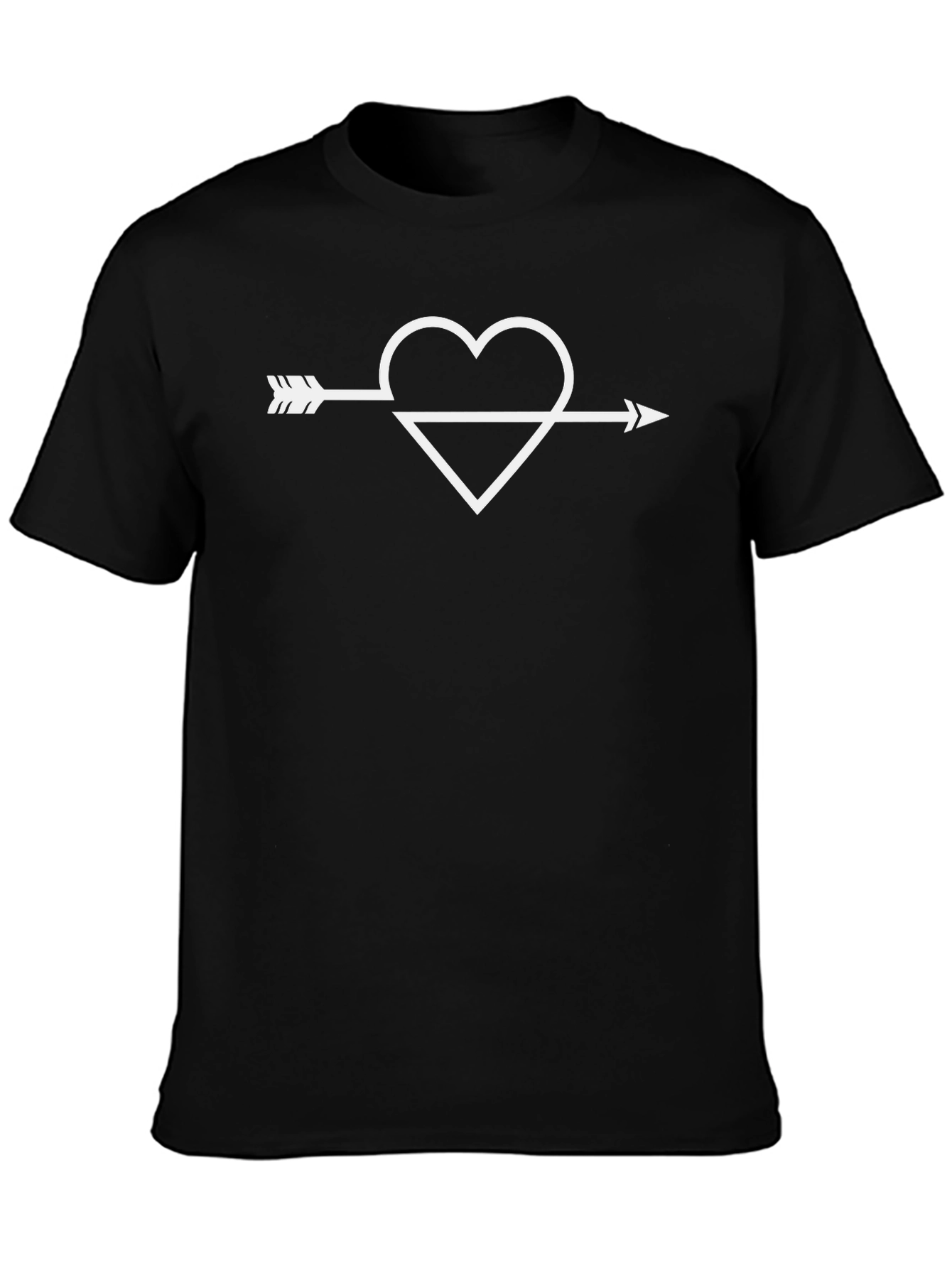 Heart Arrow Graphic Tee - Stylish Black T-Shirt