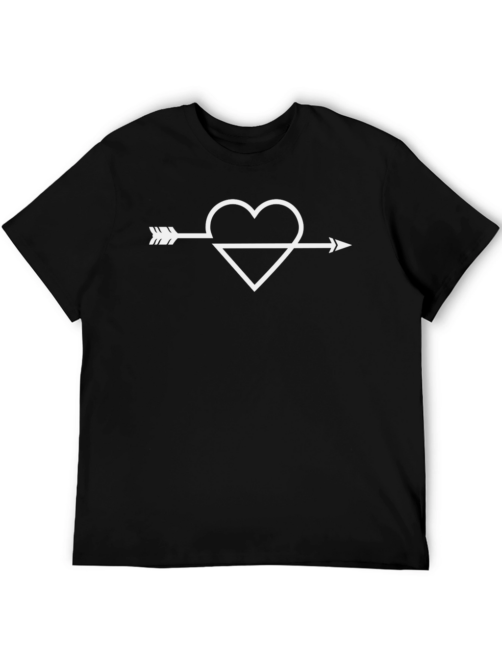 Heart Arrow Graphic Tee - Stylish Black T-Shirt