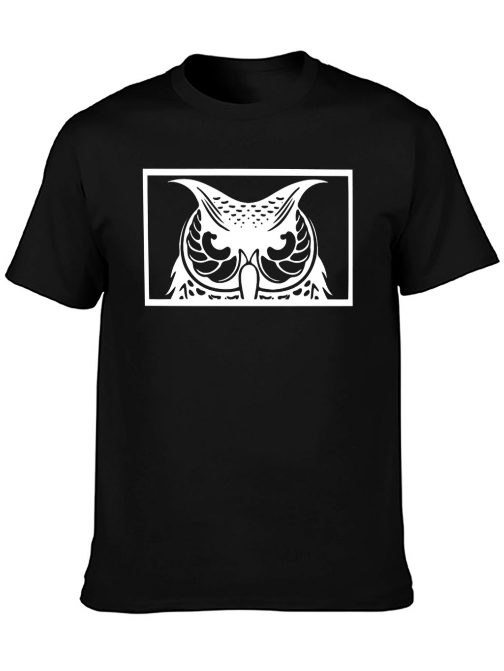 Owl Graphic Print Black T-Shirt