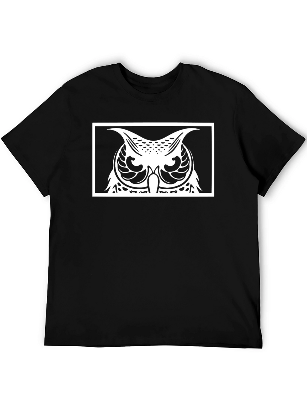 Owl Graphic Print Black T-Shirt