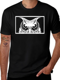 Owl Graphic Print Black T-Shirt