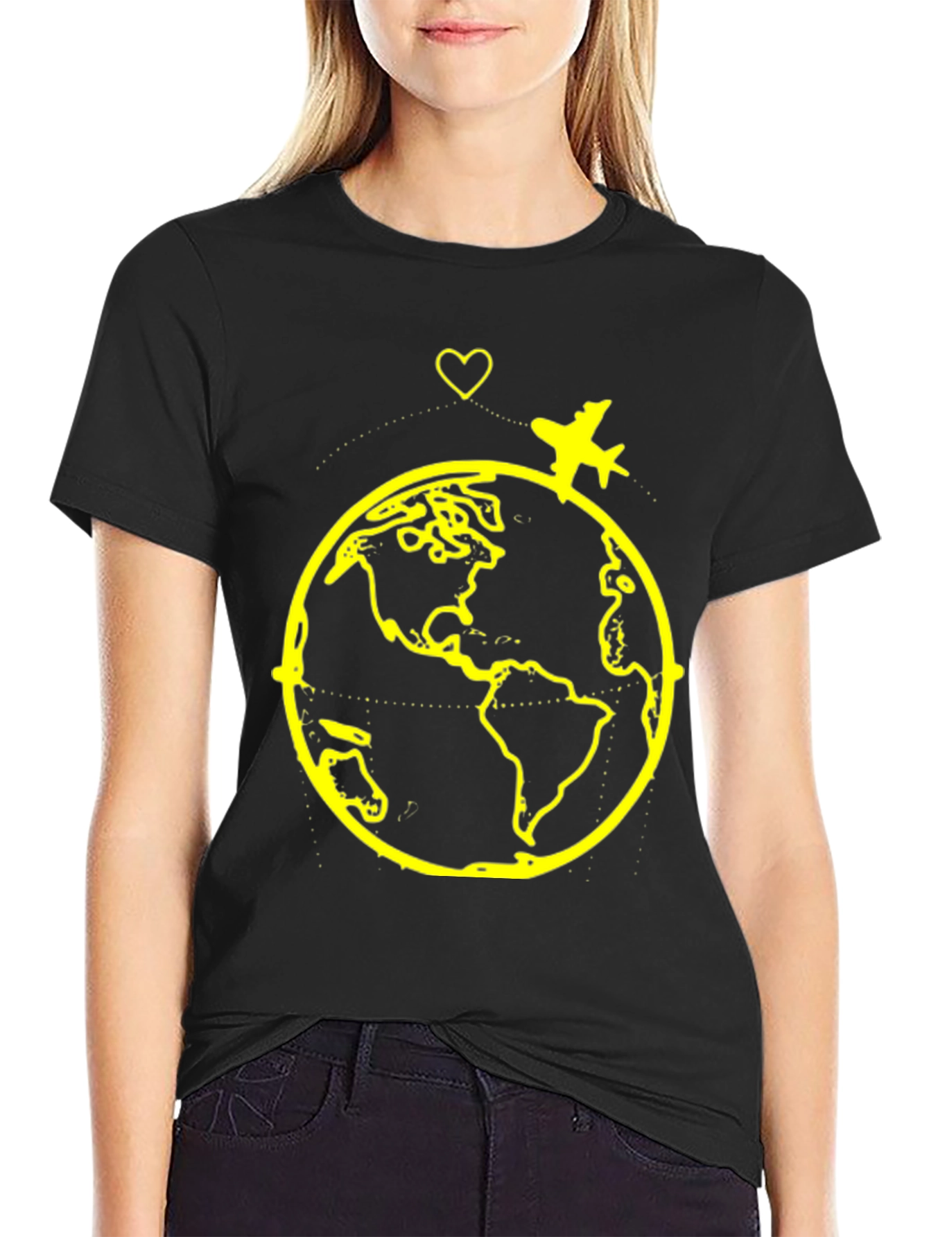 Travel the World Graphic Tee - Black