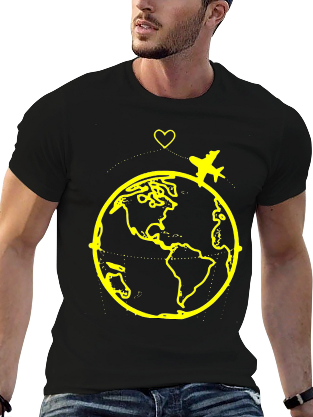 Travel the World Graphic Tee - Black
